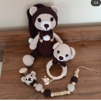 Amigurumi ayı  oyun arkadaşı seti