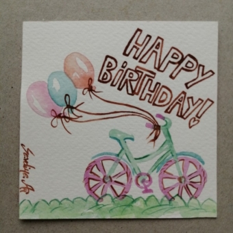El Yapımı Tebrik Kartı (Doğum Günü Bisiklet)
