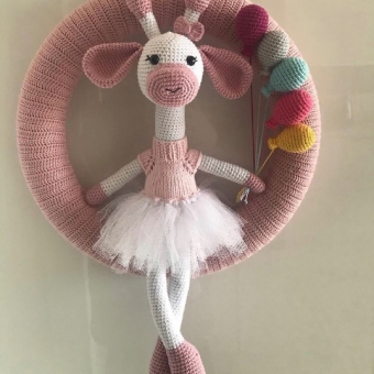 Amigurumi Zürafalı Kapı Süsü