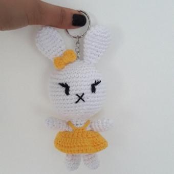 Amigurumi Elbiseli Tavşan Anahtarlık