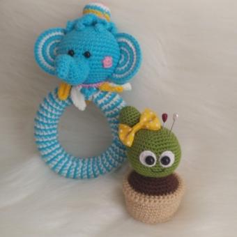 amigurumi fil çıngırak