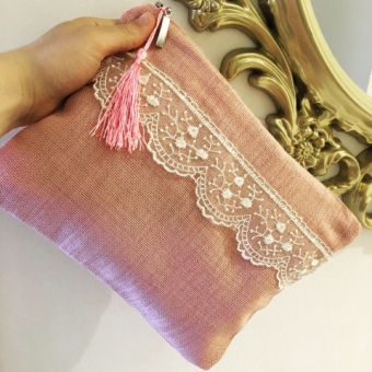 Güpür detaylı clutch çanta