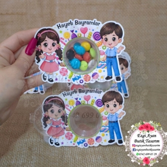 Bayram Hediyesi Çocuklu Şeker Kutusu