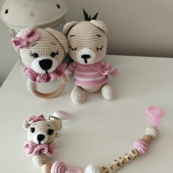 Amigurumi Ayıcık Oyun Seti (Pembe)